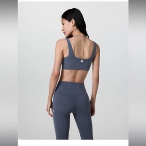 Vuori AllTheForm Bra In Azure Gray Yoga Athletic Sports Bra With Padding